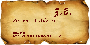 Zombori Balázs névjegykártya